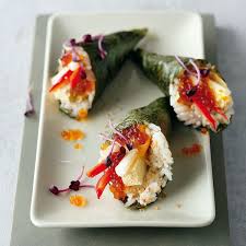 Vegane Temaki Sushi Mit Kaviar Und Wasabi Tofu Rezept Lebensmittel Essen Sushi Tofu