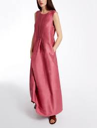 Max Mara Arona Pink Linen And Silk Dress Elegant Dresses For Women Silk Dress Fashion