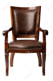 Luxurious Brown Vintage Wooden Armchair Upholstered In Leather Stock Photo Picture And Royalty Free Image Image 68090422