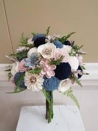 Purple and blue have the wonderful ability to be both restful and regal. Slate Blue And Dusty Pink Large Bridal Bouquet Sola Flowers Etsy Bridal Bouquet Blue And Blush Wedding Bridal Bouquet Pink