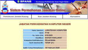 Juruteknik komputer (gred ft19) (psh). Jawatan Kosong Juruteknik Komputer Gred Ft19 Tarikh Tutup 19 Febuari 2020