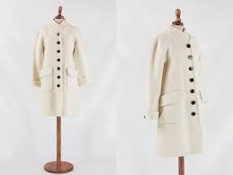 Black And White Coat 60s Coat Sixties White Coat Wool Sartorial Coat Cream White Coat Sixties Coat Sartorial