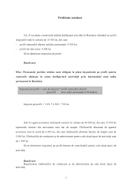 Probleme Fiscalitate Probleme Seminar Societate Comercial Str In Desf Oar Activit Rom Nia Ob In Nd Un Profit Impozabil Total Valoare De 10 500 Lei Din Care Studocu