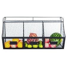 A wide variety of produce. 3 Compartment Kitchen Basket Large Wall Mount Metal Storage Hanging Fruit Organizer Produce Wire Baskets Rack Bin Black Walmart Com Produce Baskets Storage Baskets Hanging Fruit Baskets