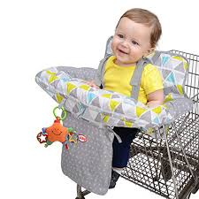 Nuby Baby Shopping Cart Cover And High Chair Cover 2 In 1 Geometric Triangle High Chair Cushion Baby Grocery Cart Cover Infant High Chair Cover Safety Harness Cart Cover Toddler Universal Size