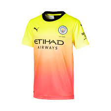 Manchester city trikot ucl kids 2018/2019 f538. Puma Manchester City Kinder Champions League Trikot 2019 20 Gelb Coral Fussball Shop