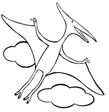 Simple Drawing Of Pterodactyl In Dinosaur Coloring Page Free Dinosaur Coloring Pages Easy Drawings Easy Drawings For Kids