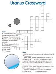 Crossword puzzles are for everyone. Uranus Crossword Puzzles