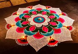 Pongal is a harvest festival celebrated in the state of tamil nadu, india. Pulli New Model Pongal Kolam Pongal Kolam Designs Sankranti Kolam Designs Rangoli The Bright Red Blue Maroon And White As Well As The Yellow Make This Kind