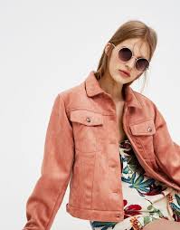 Pull Bear Faux Suede Jacket With Pockets Pink 05713314 V2018 Jackets Faux Suede Jacket Clothes For Women