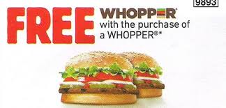 I went to mcdonald's to get a mcdouble, then drove over to burger king to exchange it for a whopper jr. Burger King Buy One Get One Free Whoppers Money Saving Mom Whoppers Free Printable Coupons Burger