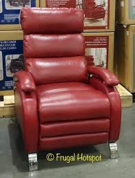costco barcalounger red leather pushback recliner 399 99 living room chairs room chairs small living room chairs