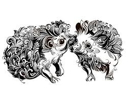 Download Hedgehog Mandala Zentangle Tattoo Silhouette Svg Graphics Illustration Vector Logo Digital Clipart Hedgehog Art Japanese Embroidery Art People