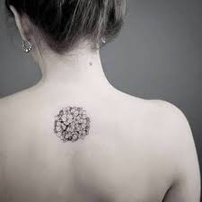 Minimalistic Tattoo On The Back Minimalist Tattoo Hydrangea Tattoo Flower Tattoos