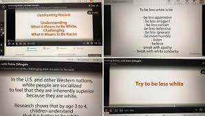 One of the slides instructs viewers to be less white, less arrogant, less certain, less defensive, less ignorant and more humble. Linkedin Training Promoted By Coca Cola Says Be Less White Wtrf