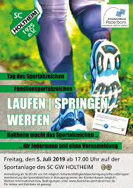 Jede*r kann das deutsche sportabzeichen machen. Tag Des Sportabzeichens 2019 Sportabzeichen Leichtathletik Sc Gw Holtheim 1925 E V