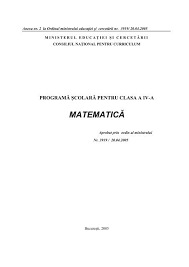 De fapt programa scolara regleaza actul de predare invatare si realizarea manualelor sau a altor material support destinate lucrului la clasa. ProgramÄƒ ScolarÄƒ Pentru Clasa A Iv A MatematicÄƒ