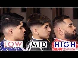 It is popular, comes in a wide range and gives men a variety of styling options from plain edgy to fashionable and sophisticated looks. Difference Between A Low Fade Mid Fade And High Fade Youtube