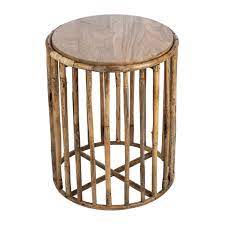 Crafted from solid oak, using random match veneers; Buy Global Explorer Bamboo Side Table Amara
