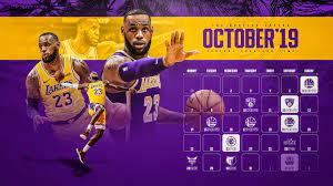 Schedule Wallpaper For The Los Angeles Lakers Regular Season 2019 20 Game Times Are Cet Made By Gergo Tobler Aka Tge Los Angeles Lakers Nba League La Lakers