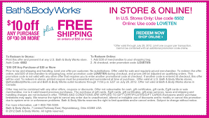 10 Off 30 At Bath Body Works Or Online Via Checkout Promo Loveten Free Printable Coupons Printable Coupons Bath And Body Works