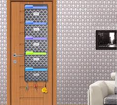 Or used in pairs above a credenza (to showcase pretty blooms or rooted plants), used wall pockets will lend your home a feeling of outstanding versatility—and we'll pocket that! Over The Door File Organizer Hanging Wall Mounted Storage Holder Pocket Chart For Magazine Notebooks Planners Mails 5 Extra Large Pockets Grey Withlantern Pattern Pricepulse