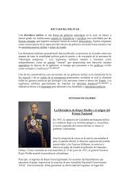Gustavo rojas pinilla información nombre: Dictadura Militar De Colombia