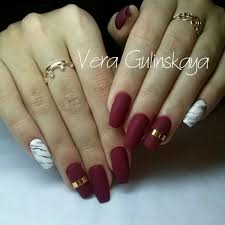 Image Result For Marble And Red Nails Burgundy Acrylic Nails Red Nails Red And Gold Nails Red, gold and white marble nail art design.