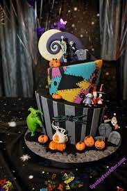 This nightmare before christmas cake is a yellow cake with vanilla buttercream. Pin By Sparkly Nicole On Sparkly Ever After Blog Nightmare Before Christmas Cake Movie Cakes Nightmare Before Christmas Wedding