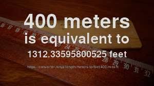 Solve the above proportion to obtain the length l in feet: 400 M To Ft How Long Is 400 Meters In Feet Convert