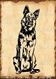 Vector Dog German Shepherd Ai Png Pdf Eps Svg Dxf Jpg Etsy In 2020 German Shepherd Art Dog Stencil German Shepherd