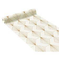 Colle et accessoires pour papiers peints. Papier Peint Intisse Gatsby Coloris Blanc Or Papier Peint 4murs