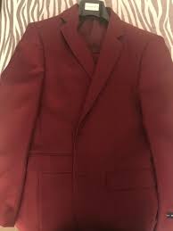 Braveman Mens 2 Piece Classic Fit Suit Burgundy Size