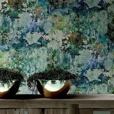 Goodhome Nivosa Teal Coloured Concrete Imitation Wallpaper Diy At B Q Goodhome Concrete Wallpaper Teal Wallpaper