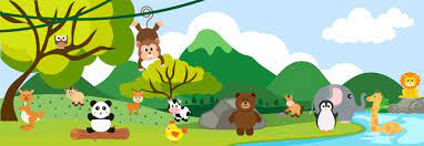 Vector Cute Jungle Animals In Cartoon Style Wild Animal Zoo Designs For Background Baby Clothes Hand Drawn Characters 2139706 Vector Art At Vecteezy