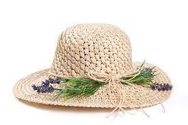 Straw Hat Hats For Women Wide Brim Hat Decorated With Lavender Hats For Women Crochet Summer Hats Wide Brim Hat