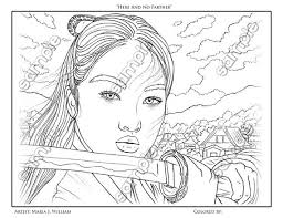 Different beret colours indicates the wearer's unit. Warrior Asian Girl Coloring Page By Maria J William Instant Etsy