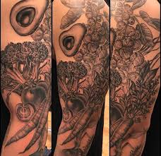 They say if you get one tattoo you won't be able to stop so how can i explain my need to write a memoir that opens with the blurry aftereffects of a suicide. Veggie Sleeve Tattoo By Kim Saigh At Memoir Tattoo Sleeve Tattoos Tattoos Kim Saigh