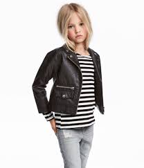 Check This Out Biker Jacket In Faux Leather With Diagonal Zip At Front Notched Lapels With Snap Fasteners One Fron Tween Outfits Little Girl Fashion Clothes