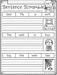 Phonics Sentence Scrambles For Kindergarten By Tweet Resources In 2020 Writing Sentences Kindergarten 1st Grade Writing Worksheets Kindergarten Reading Worksheets