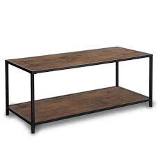 Wrought iron coffee table finished in distre.read more. Overstock Com For Rustic Wood And Iron Coffee Table With Open Storage Shelf Brown And Black Accuweather Shop