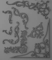 Cartouches Set 3d Model Print Design Pattern 3d Model Wooden Design