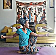 Pose Of Immortality Spine Isolation Flexibility In Knees Quads Ankles Kemetic Yoga Ancient Egyptian Kemetic Yoga Black Girl Yoga Yoga Pictures