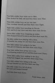 Christie Agatha Soldier Poem And Then There Were None Soldier Poem Poems Ten Little Soldiers Poem