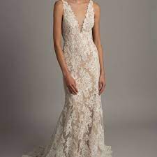 White lace overlay floor length wedding dress with beaded. 22 Best Champagne Wedding Dresses Of 2021
