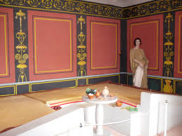 It could be an informal family occasion, to relax and enjoy, traditionally taken in the atrium.or it could be a social occasion, taken in a formal dining room or triclinium, with the host providing the best menu, wine and entertainment he could afford in order to entertain and impress his guests. Ancient Roman Dining Room Homebase Wallpaper
