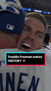 IT'S GONE! 💥 Despite a playoff-sidelining ankle injury, #FreddieFreeman  hits the first walk-off grand slam in World Series history, lifting the  Dodgers to a Game 1 win! #WorldSeries #MLB #baseball