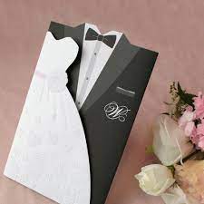 1sample Set Bride And Groom Wedding Invitations Dress And Tuxedo Cards Tu004 Wedding Card Diy Embossed Wedding Invitations Unique Wedding Invitations