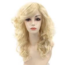 Light Grey Human Hair Blend Long Full Heat OK Wavy Everyday Wig Feathered  Sides Bangs Layers Cancer/alopecia/cosplay