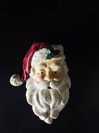Santa Claus Molded 3 D Wall Hanging Classic Retro Mid Century Etsy Santa Head Vintage Santas Retro Mid Century